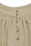 Kahki A Line Zomerjurk met ruches en riem