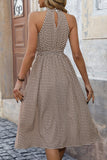 Kahki Halter A Line Midi Zomerjurk
