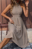 Kahki Halter A Line Midi Zomerjurk
