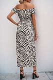Off The Shoulder Zwarte Schede Zomerjurk