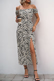 Off The Shoulder Zwarte Schede Zomerjurk