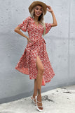 Bloemen V-hals Rood Zomer Daress