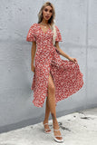 Bloemen V-hals Rood Zomer Daress