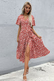 Bloemen V-hals Rood Zomer Daress