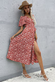 Bloemen V-hals Rood Zomer Daress