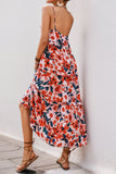 Rode Bloemen Spaghetti Bandjes A Line Zomer Jurk