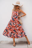 Rode Bloemen Spaghetti Bandjes A Line Zomer Jurk