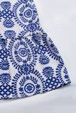Blauw bedrukte A Line zomerjurk met split