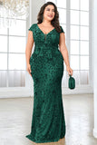 Sprankelende bordeauxrode plus size lange moeder van de bruid jurk