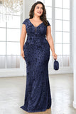 Sprankelende bordeauxrode plus size lange moeder van de bruid jurk
