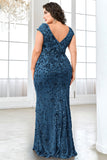 Sprankelende bordeauxrode plus size lange moeder van de bruid jurk