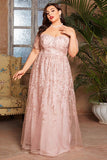 Blush Plus Size Lange Moeder van de Bruid Jurk met Appliques