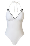 Halter Zwart Badpak uit één stuk met Cover Up