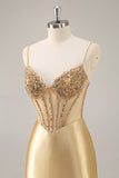 Gouden korset Bodycon strakke kralen korte Homecoming jurk