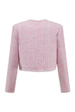 Roze 2-delige tweed korte homecoming-outfits