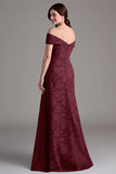 Eucalyptus A-lijn Off The Shoulder Lange Bruidsmeisjesjurk