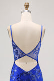 Donkergroene Bodycon Backless Sheer Korset Homecoming Jurk met Pailletten