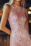 Roze korte bodycon cocktailjurk met veren