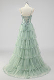 Lavendel A Line Strapless Pailletten Korset Gelaagde Prom Jurk met Split