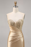 Gouden strapless korset Bodycon korte homecoming jurk