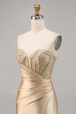 Gouden strapless korset Bodycon korte homecoming jurk