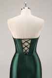 Donkergroene strapless korset Bodycon Homecoming jurk