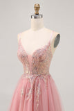 Sparkly Blush A-lijn Tule Pailletten Korte Homecoming Jurk met Vetersluiting Aan de Achterkant