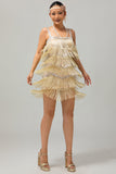 Zwarte pailletten Gatsby Bodycon korte jaren 1920 jurk met franjes