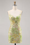 Groene pailletten Backless Bodycon Homecoming Jurk