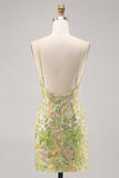 Groene pailletten Backless Bodycon Homecoming Jurk