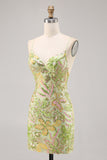 Groene pailletten Backless Bodycon Homecoming Jurk