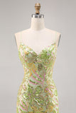 Groene pailletten Backless Bodycon Homecoming Jurk