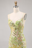 Groene pailletten Backless Bodycon Homecoming Jurk