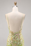 Groene pailletten Backless Bodycon Homecoming Jurk
