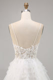 Witte Tule A Line Homecoming Jurk met Appliques