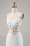 Sprankelende witte bodycon korset homecoming jurk met applicaties