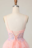Roze korset pailletten A Line Homecoming jurk