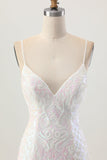 Sprankelende witte bodycon backless pailletten korte homecoming-jurk