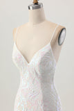 Sprankelende witte bodycon backless pailletten korte homecoming-jurk