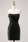 Korset Strapless Bodycon Lace Zwarte Homecoming Jurk