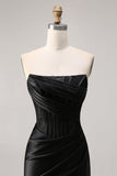 Korset Strapless Bodycon Lace Zwarte Homecoming Jurk
