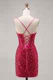 Sprankelende Fuchsia strakke korset Homecoming jurk
