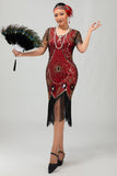 Kralen zwarte gouden gefranjerde Bodycon jaren 1920 jurk