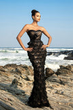 Strapless zwarte zeemeermin avondjurk