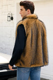Lichtgrijs wintervest voor heren van imitatiebont
