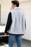 Lichtgrijs wintervest voor heren van imitatiebont