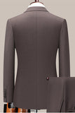 Koffie Revers Singel Breasted Slim Fit Pak
