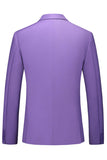 Heren Violet Single Breasted Inkeping Revers 3-delig galapakken