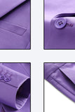 Heren Violet Single Breasted Inkeping Revers 3-delig galapakken