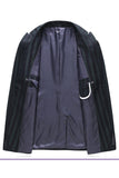 Heren Grijs Groen Gestreepte Revers 3 Stuks Prom Suits